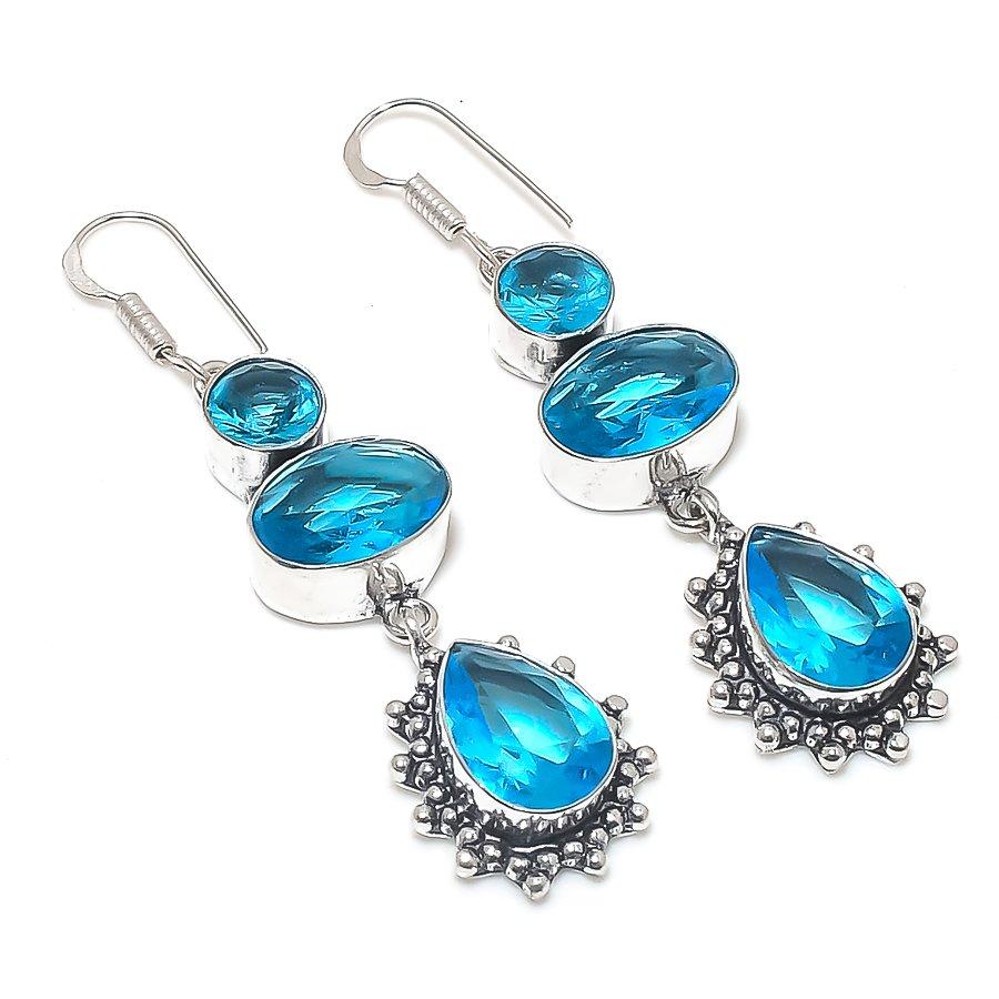 Natural Swiss Blue Topaz Gemstone 925 Sterling Silver Earring 2.56 q2L23
Natural Swiss Blue Topaz Gemstone 925 Sterling Silver Earring 2.56 q2L23