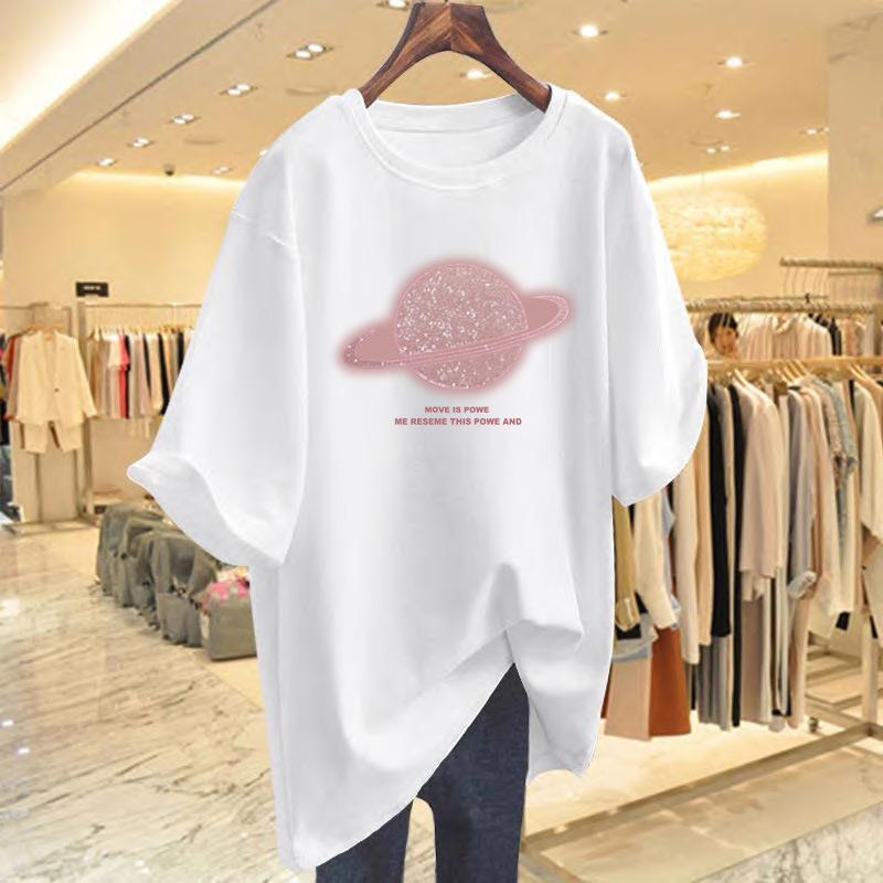Fashion pure cotton casual large version short-sleeved T-shirt summer new round pattern loose and thin top S
Fashion pure cotton casual large version short-sleeved T-shirt summer new round pattern loose and thin top S