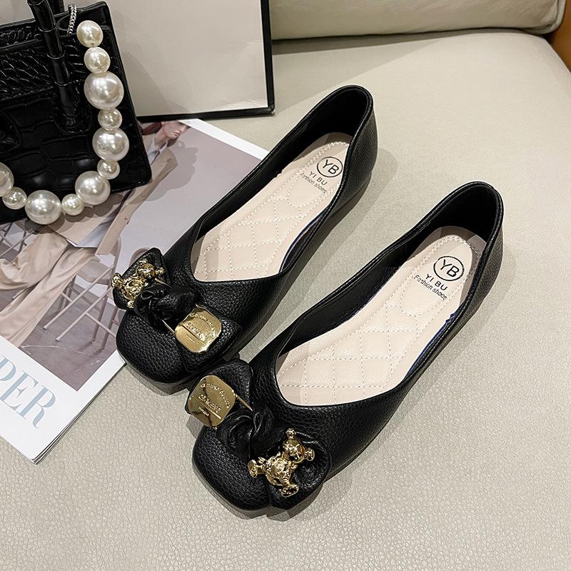 2025 new square head shallow mouth shoes bow bear metal buckle soft sole fairy shoes flat single shoes 40 чорний
2025 new square head shallow mouth shoes bow bear metal buckle soft sole fairy shoes flat single shoes 40 чорний