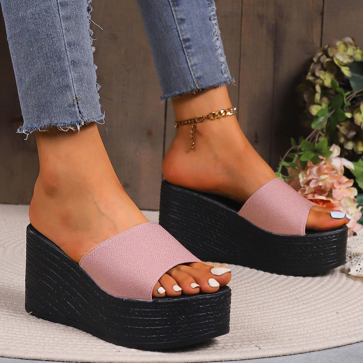 Korean Style Women s Wedge Heel Sandals: 2024 Spring/Summer Thick Sole, One-Strap Beach Platform Slippers for Outdoor Wear 40
Korean Style Women s Wedge Heel Sandals: 2024 Spring/Summer Thick Sole, One-Strap Beach Platform Slippers for Outdoor Wear 40