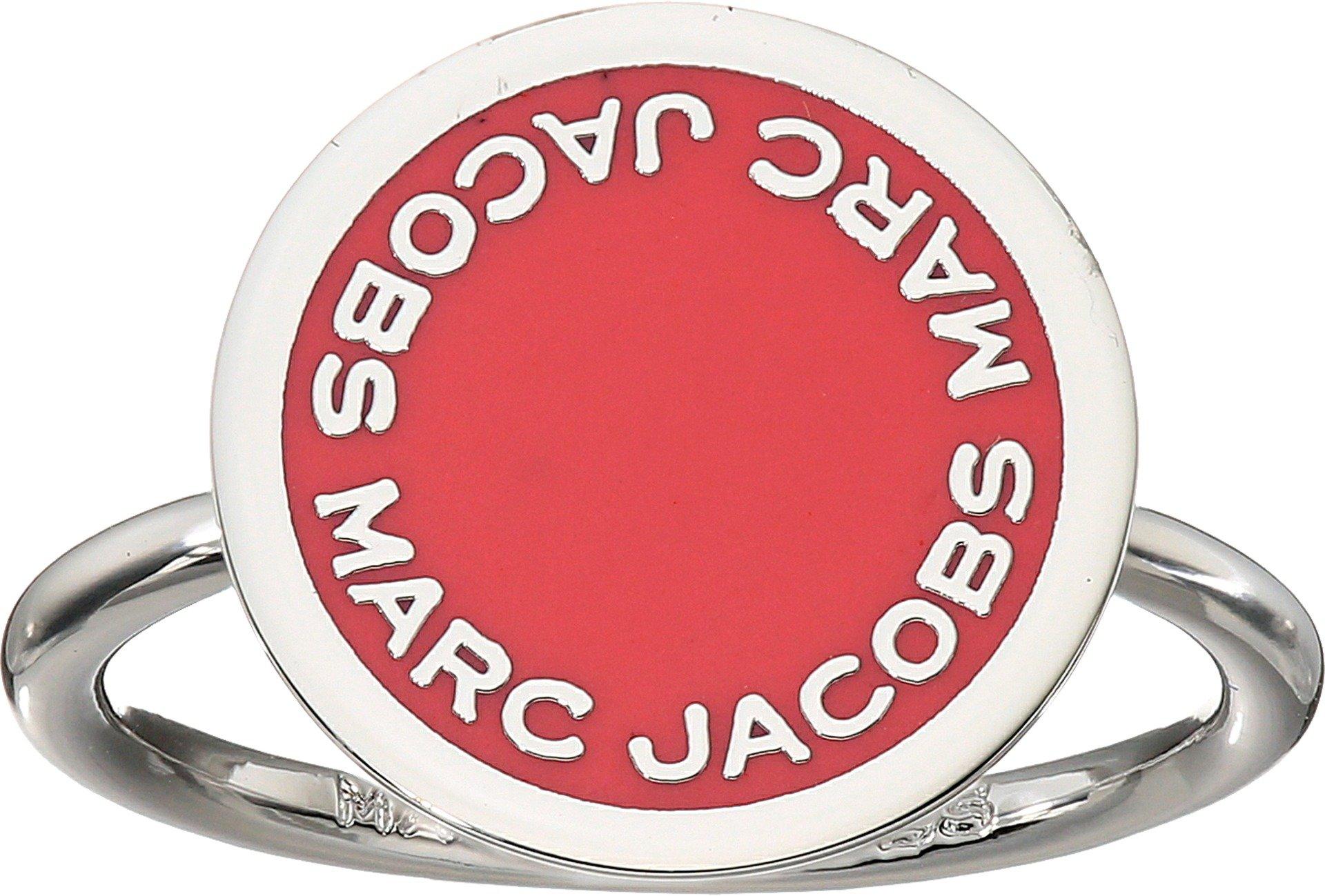 Кольцо женское Marc Jacobs Logo Disc эмаль с логотипом, розовое, 7, розовый