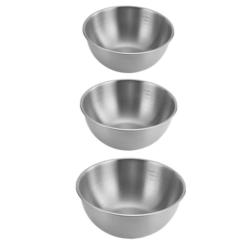 3/4pcs Serving Bowl Stainless Steel Mixing Bowls Set With Measurement Marks For Bake Cold Mixing Household Kitchen Spare Parts
3/4pcs Serving Bowl Stainless Steel Mixing Bowls Set With Measurement Marks For Bake Cold Mixing Household Kitchen Spare Parts
