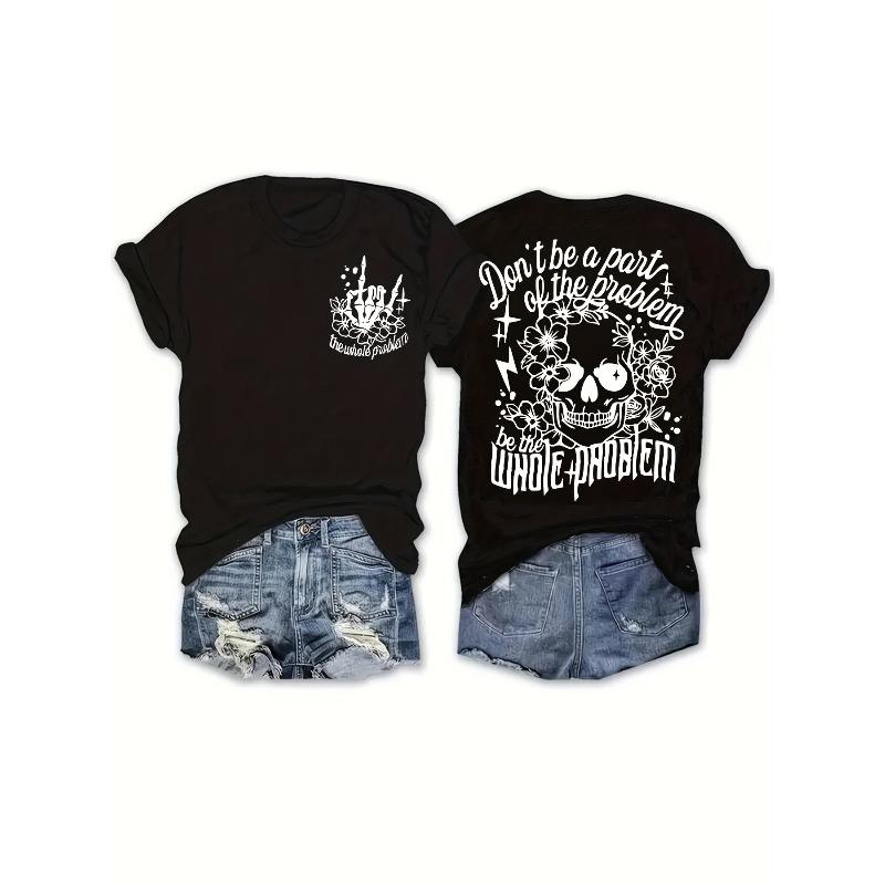 European sizes Short Sleeve Skull Print T-shirt, Crew Neck Casual Top for Summer & Spring, Women s Clothing 4XL чорний
European sizes Short Sleeve Skull Print T-shirt, Crew Neck Casual Top for Summer & Spring, Women s Clothing 4XL чорний