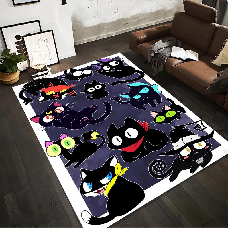 Black Cartoon Cats Design Carpet with Colorful Accents and Playful Expressions Suitable for use as an anti-slip1 for1room and bedroom sofas 40x60cm( 15x23in )
Black Cartoon Cats Design Carpet with Colorful Accents and Playful Expressions Suitable for use as an anti-slip1 for1room and bedroom sofas 40x60cm( 15x23in )
