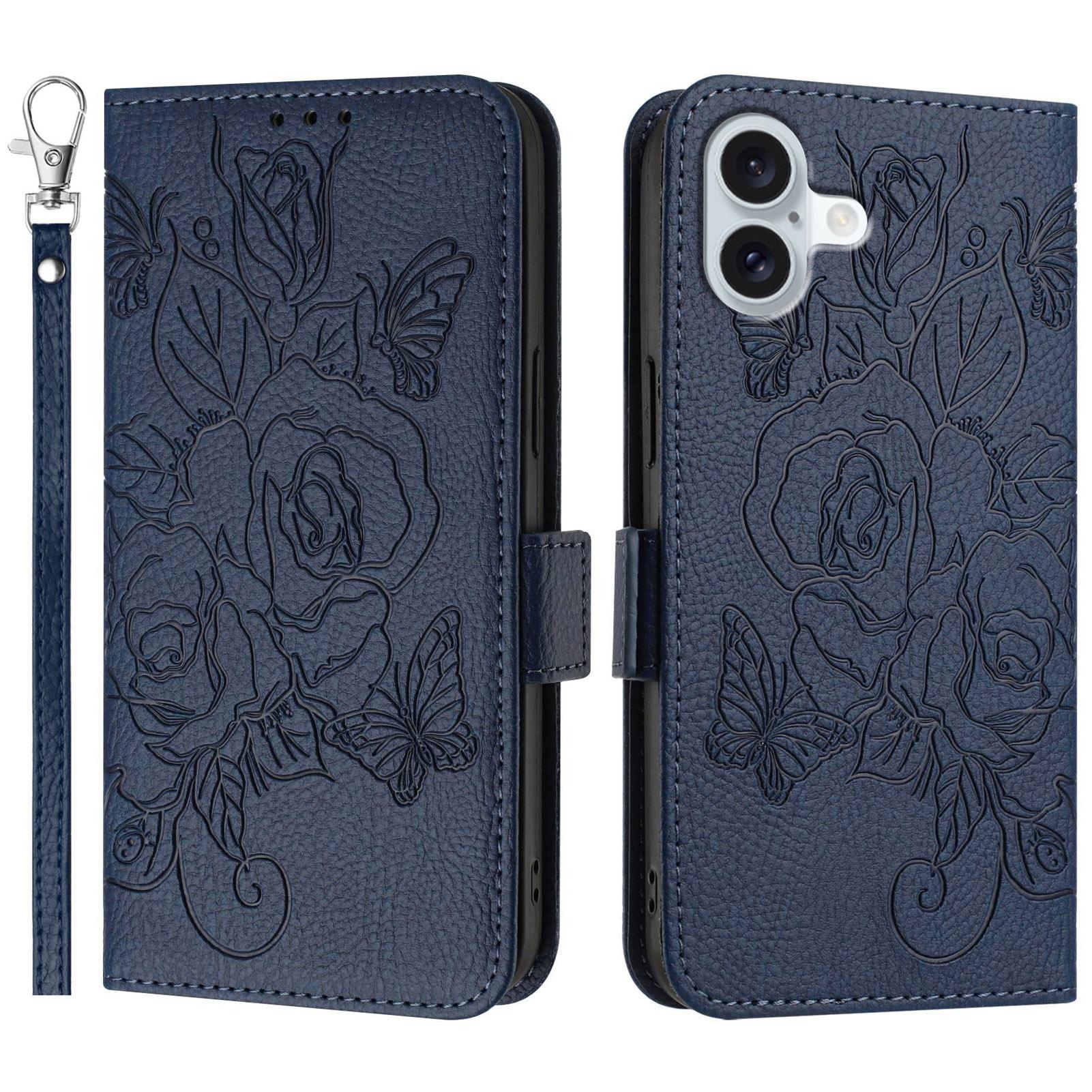 For iPhone 16 Plus Case Rose Imprinted RFID Blocking Leather Phone Cover with Strap E
For iPhone 16 Plus Case Rose Imprinted RFID Blocking Leather Phone Cover with Strap E