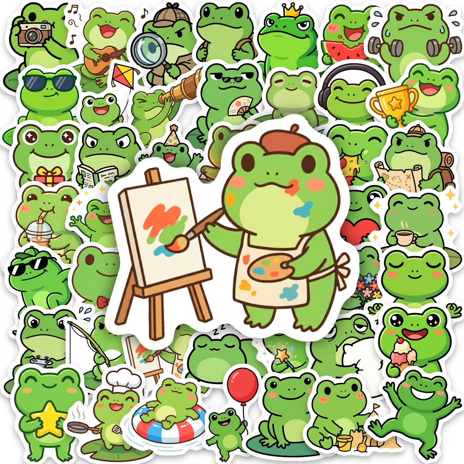 50 Cute Cartoon Frogs Sticker Pack Fun Creative Student Desktop Stationery Decorative Stickers
50 Cute Cartoon Frogs Sticker Pack Fun Creative Student Desktop Stationery Decorative Stickers