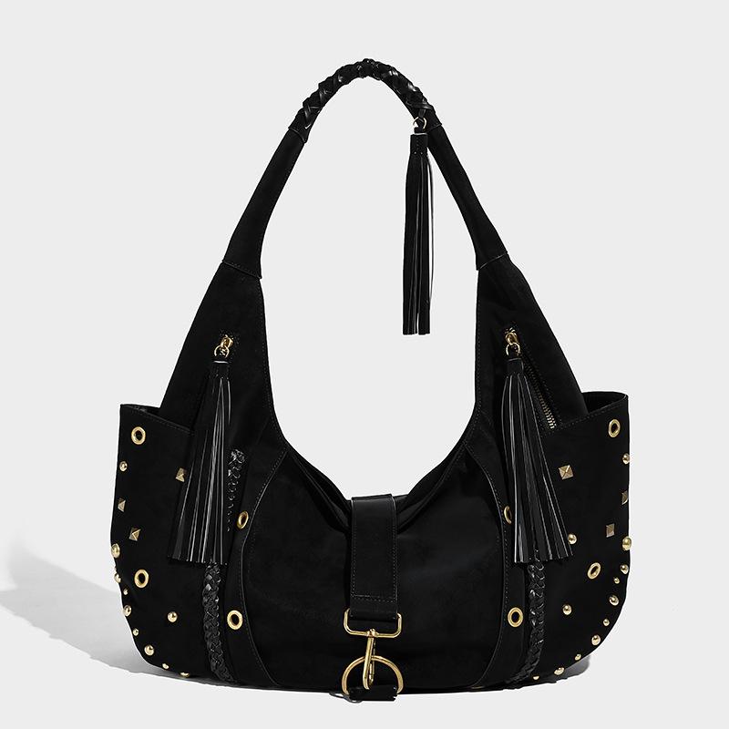 2025 Fall/Winter New Fashion Single-Shoulder Underarm Bag, Niche High-End Motorcycle Style Large Capacity Handheld Tote Bag for Women 40*10*23CM чёрный
2025 Fall/Winter New Fashion Single-Shoulder Underarm Bag, Niche High-End Motorcycle Style Large Capacity Handheld Tote Bag for Women 40*10*23CM чёрный