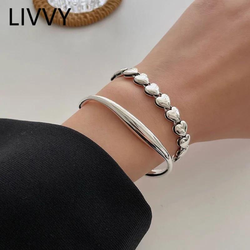 LIVVY серебряный цвет браслет-цепочка с сердечками женские милые ретро простые модные браслеты для пар ювелирные изделия ручной работы подарок
LIVVY серебряный цвет браслет-цепочка с сердечками женские милые ретро простые модные браслеты для пар ювелирные изделия ручной работы подарок