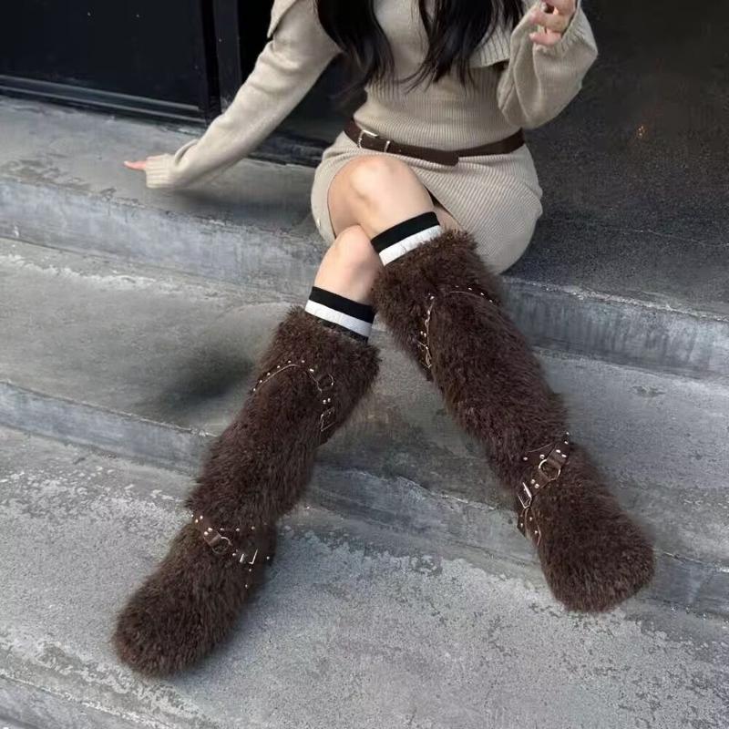 High Snow Boots Winter New Round Toe Suede Rivet Metal Buckle Soft Sole Anti-slip Wear-resistant Cotton Shoes 40 коричневий
High Snow Boots Winter New Round Toe Suede Rivet Metal Buckle Soft Sole Anti-slip Wear-resistant Cotton Shoes 40 коричневий