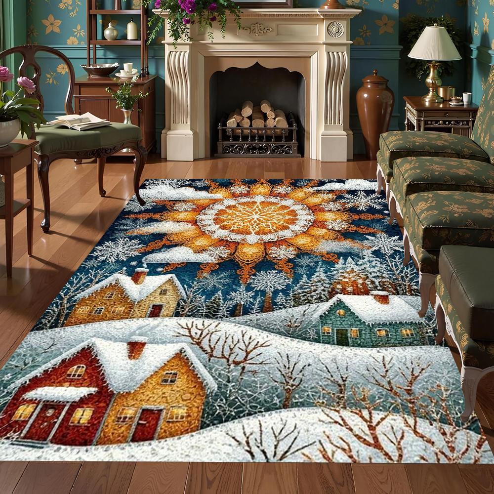 Winter Snow Scene Carpet Realistic Snowy Village Deer Design Area Rug Soft Non-slip Vintage Home Decor Mat for Living Room 40X60cm
Winter Snow Scene Carpet Realistic Snowy Village Deer Design Area Rug Soft Non-slip Vintage Home Decor Mat for Living Room 40X60cm