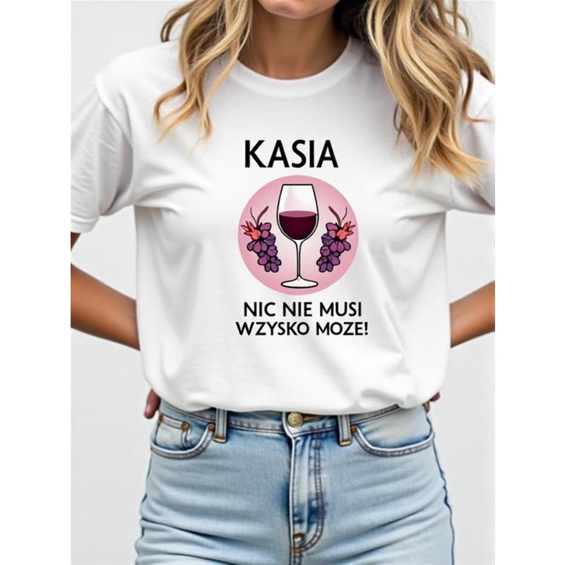 Women S White Crew Neck Short Sleeve T-Shirt | Polish Phrase KASIA NIC NIE MUSI WSZYSKO MOZE! Fun Print, Casual Wear, Machine Washable S белый
Women S White Crew Neck Short Sleeve T-Shirt | Polish Phrase KASIA NIC NIE MUSI WSZYSKO MOZE! Fun Print, Casual Wear, Machine Washable S белый