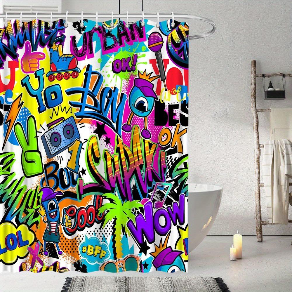 Bright Graffiti Art Shower Curtain Washable Dirt-Resistant Shower Head Waterproof Polyester Bath Curtain For Home Decor W60H190(CM)-1 Pcs
Bright Graffiti Art Shower Curtain Washable Dirt-Resistant Shower Head Waterproof Polyester Bath Curtain For Home Decor W60H190(CM)-1 Pcs