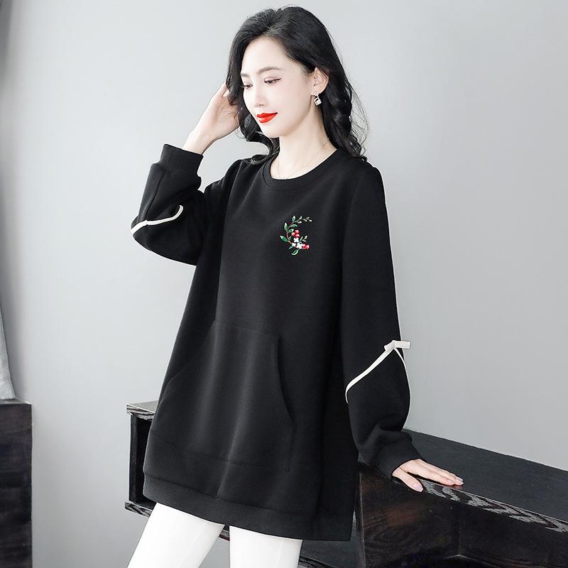 Бархатный теплый повседневный свитшот большого размера с круглым вырезом для осени и зимы - Женская одежда для женщин среднего возраста 6XL (200-240 jin)
Бархатный теплый повседневный свитшот большого размера с круглым вырезом для осени и зимы - Женская одежда для женщин среднего возраста 6XL (200-240 jin)