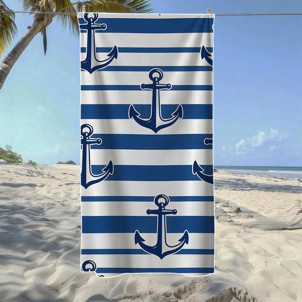 Minimalist Anchor Stripe Pattern Beach Towel, Soft Quick-Drying, Perfect For Portable Outdoor Travel, Camping And Summer Beach W40*H60(CM)
Minimalist Anchor Stripe Pattern Beach Towel, Soft Quick-Drying, Perfect For Portable Outdoor Travel, Camping And Summer Beach W40*H60(CM)