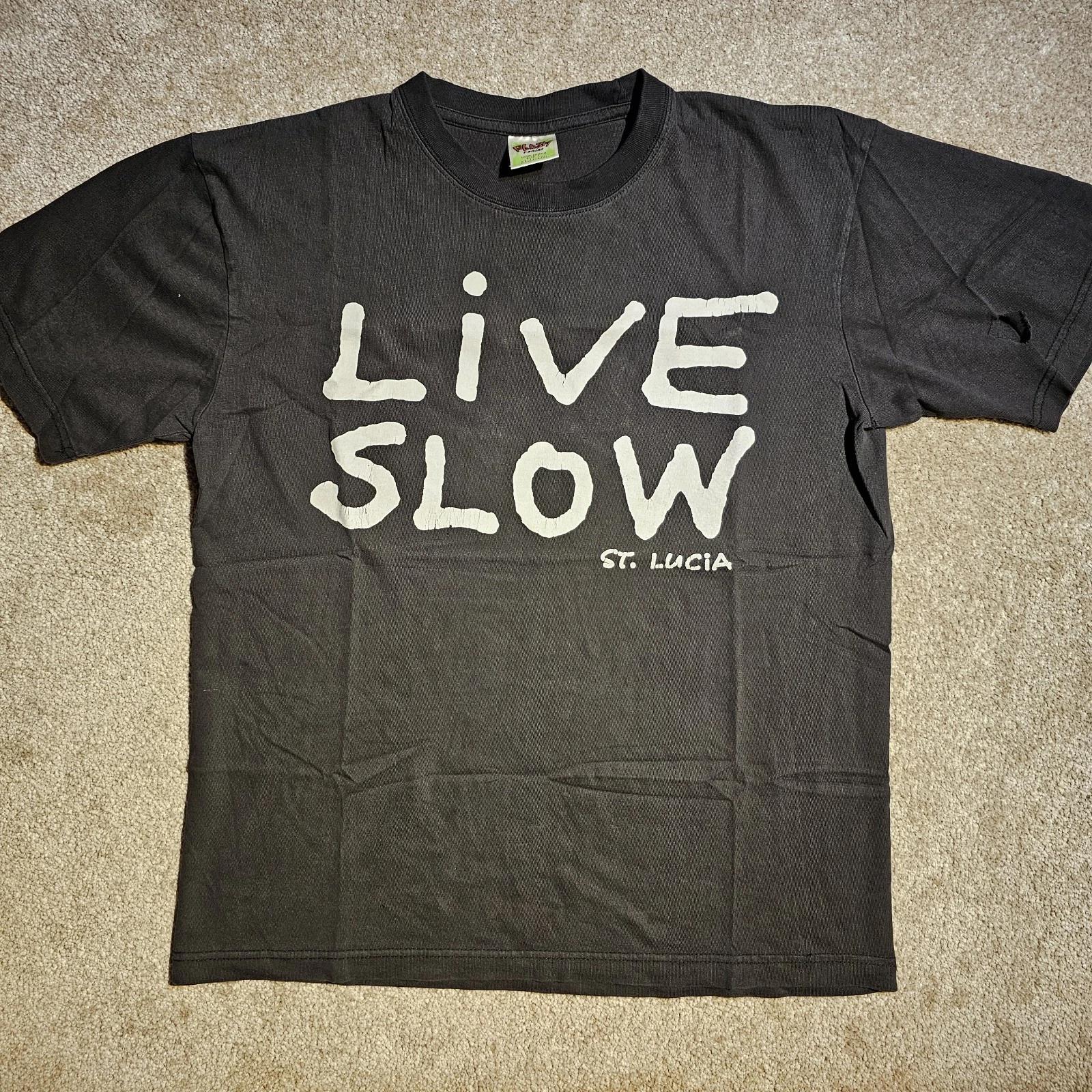 Vintage 90s Live Slow Work Less St Lucia T-shirt Mens L Goth Grunge Beach Stoner S
Vintage 90s Live Slow Work Less St Lucia T-shirt Mens L Goth Grunge Beach Stoner S