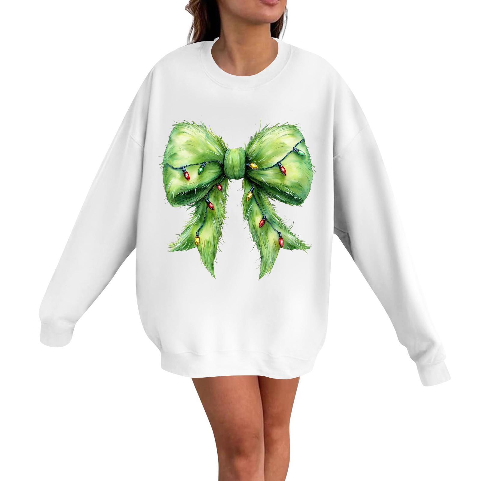 Женская модная повседневная толстовка с длинными рукавами и рождественским принтом с круглым вырезом S белый
Женская модная повседневная толстовка с длинными рукавами и рождественским принтом с круглым вырезом S белый