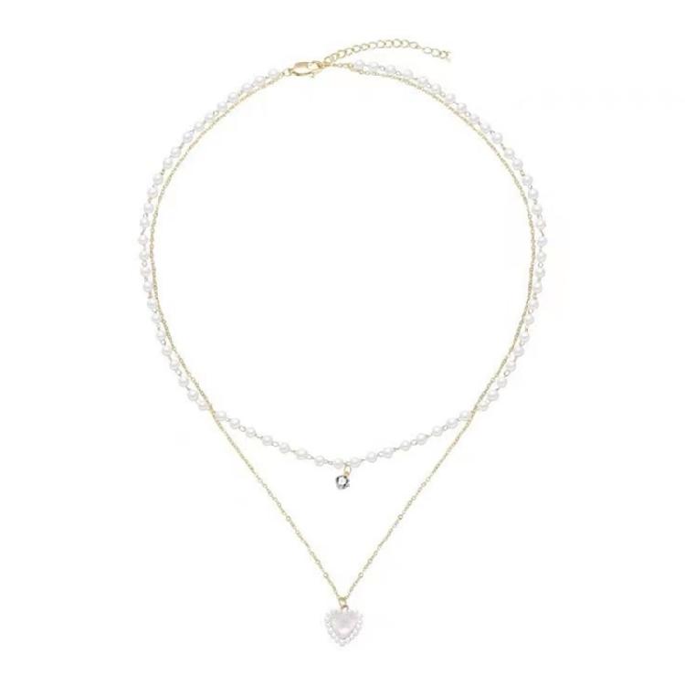 Delicate Heart Pendant Necklace with Pearls Women Elegant Party Jewelry Double Layer for Anniversaries and Birthdays 1
Delicate Heart Pendant Necklace with Pearls Women Elegant Party Jewelry Double Layer for Anniversaries and Birthdays 1