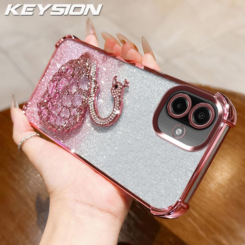 KEYSON Протиударний силіконовий чохол з покриттям для Samsung A07 A06 4G A05 A04 З блискітками та інкрустованим лебедем, з підставкою, для Galaxy A07 for Samsung A04 рожевий
KEYSON Протиударний силіконовий чохол з покриттям для Samsung A07 A06 4G A05 A04 З блискітками та інкрустованим лебедем, з підставкою, для Galaxy A07 for Samsung A04 рожевий
