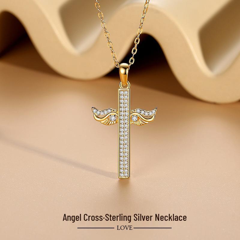 European & American S925 Sterling Silver Angel Wings Necklace with Diamonds 925 Silver
European & American S925 Sterling Silver Angel Wings Necklace with Diamonds 925 Silver