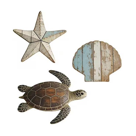 3Pcs Turtle Shell Starfish Wall Decoration Distressed Seaside Wood Wall Art Coastal Beach House Decor Waterproof Bathroom Bedroom Hanging Ornament A
3Pcs Turtle Shell Starfish Wall Decoration Distressed Seaside Wood Wall Art Coastal Beach House Decor Waterproof Bathroom Bedroom Hanging Ornament A