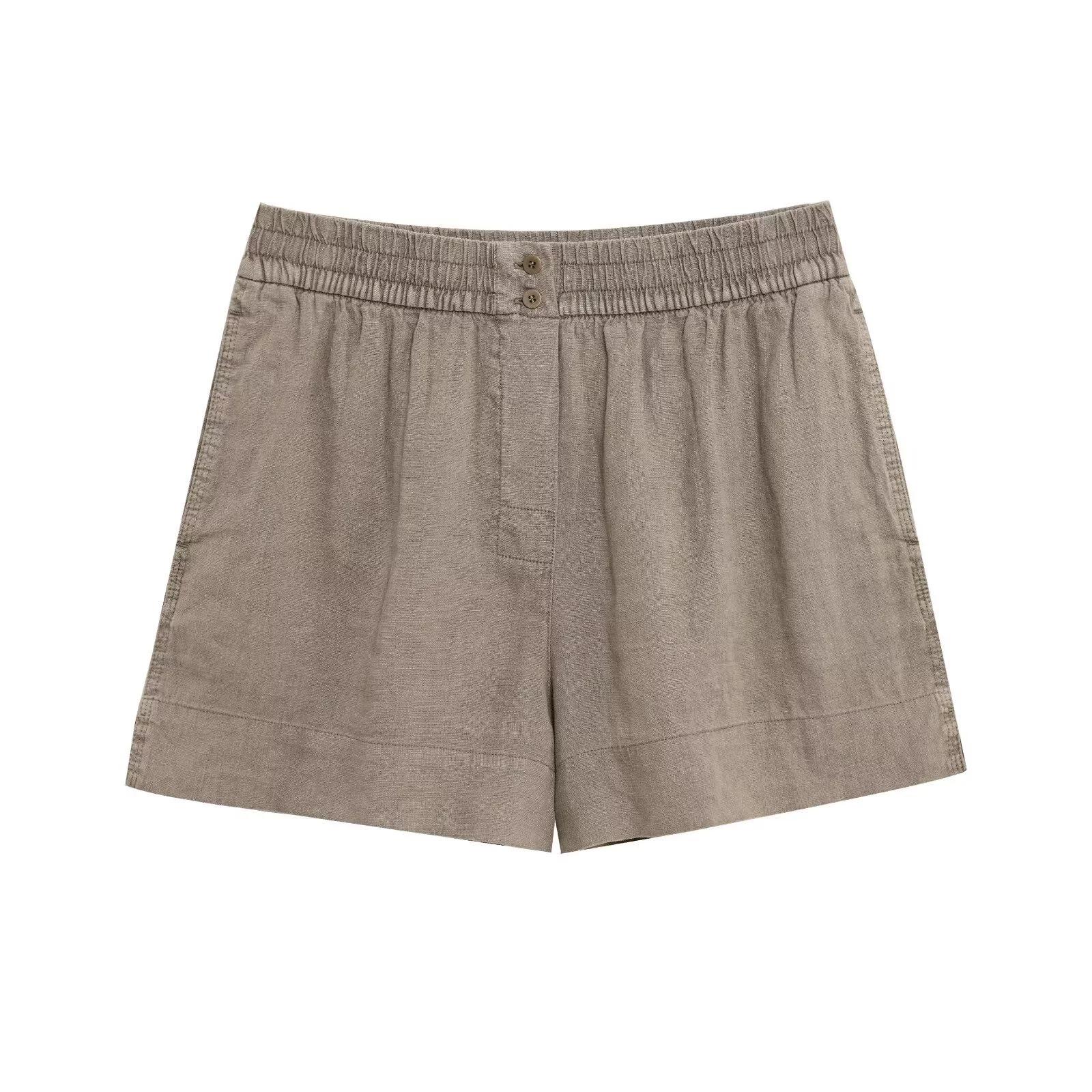 Casual Women Linen Shirt Shorts Sets Summer Lapel Single-Breasted Long Sleeves Shirt Top+Elastic Waist Pocket Shorts L
Casual Women Linen Shirt Shorts Sets Summer Lapel Single-Breasted Long Sleeves Shirt Top+Elastic Waist Pocket Shorts L