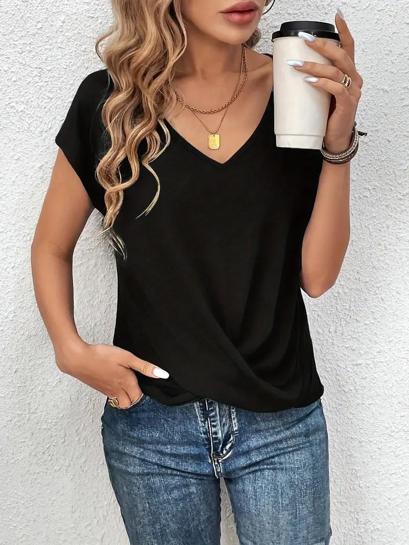 European Plus Size Women s V-Neck Cross Casual Summer Shirt 1XL чёрный
European Plus Size Women s V-Neck Cross Casual Summer Shirt 1XL чёрный