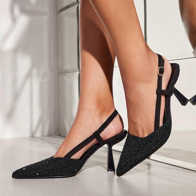 Sexy Slingback Shoes Women Pumps Fashion Crystal Rhinestone Pointed Toe Back Buckle Strap Low Thin Heels Mules Sandals 36 чёрный
Sexy Slingback Shoes Women Pumps Fashion Crystal Rhinestone Pointed Toe Back Buckle Strap Low Thin Heels Mules Sandals 36 чёрный