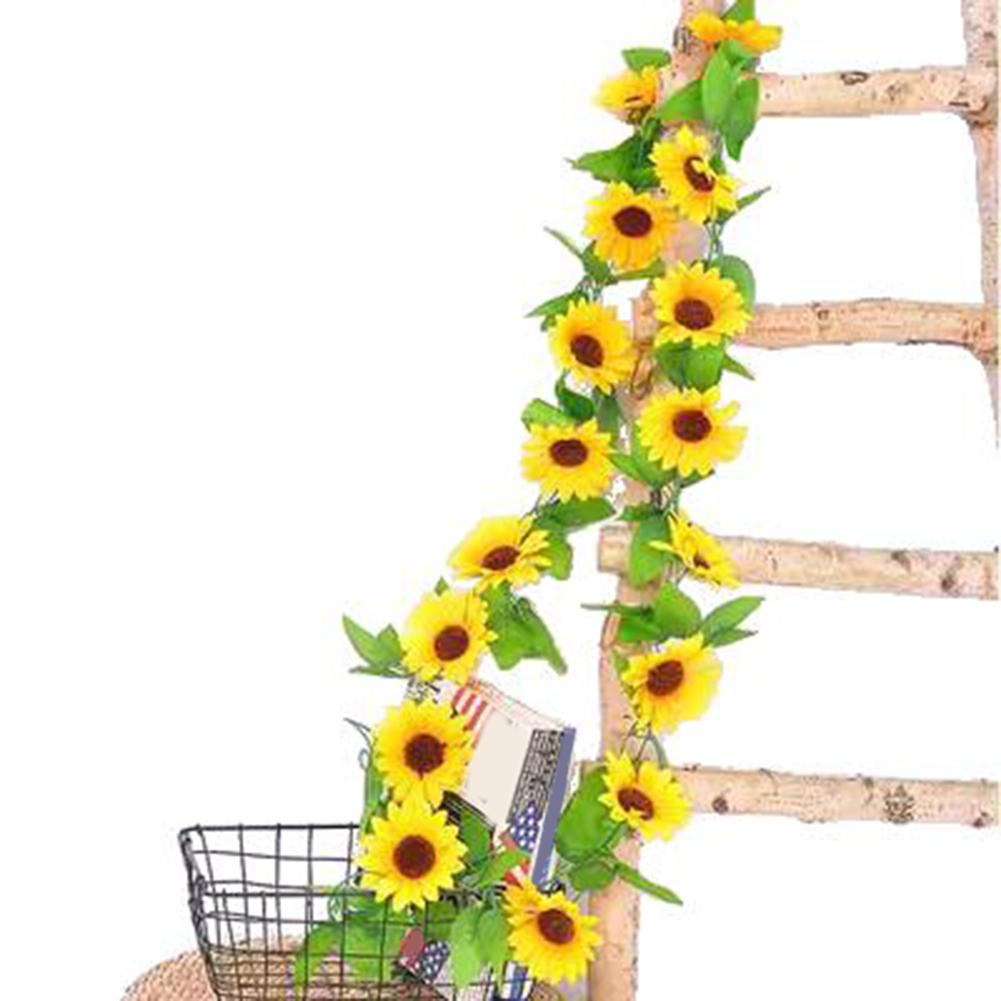 2Pcs Yellow Sunflower Vine Hanging Artificial Flowers Garland Leaves Fake Silk Flowers For Party Wedding Home Decoration
2Pcs Yellow Sunflower Vine Hanging Artificial Flowers Garland Leaves Fake Silk Flowers For Party Wedding Home Decoration