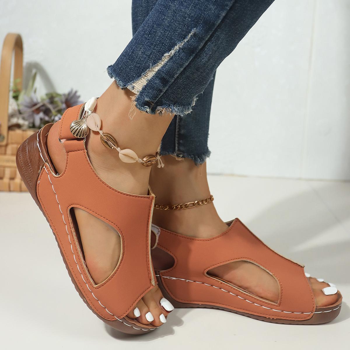 South East Asia Large Size Velcro Platform Sandals Women s Sewing Line Breathable Hollow Slope Heel Beach Sandals 36 коричневый
South East Asia Large Size Velcro Platform Sandals Women s Sewing Line Breathable Hollow Slope Heel Beach Sandals 36 коричневый