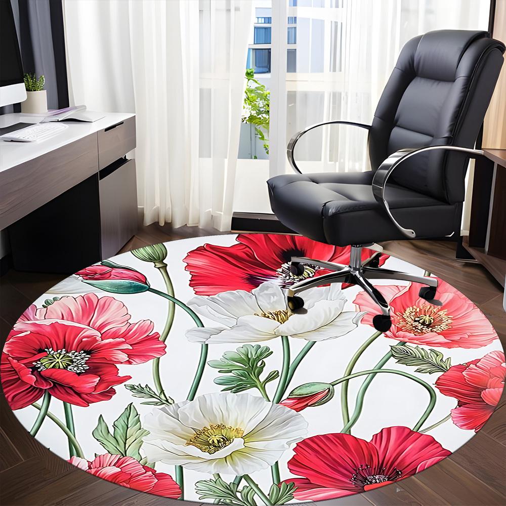 1pc Poppies Floral Office Round Rug, Non-slip, Soft and Durable Office Rug for Interior Decoration, Perfect for Office, Beautiful Decoration yy2603240 80cm by 80cm
1pc Poppies Floral Office Round Rug, Non-slip, Soft and Durable Office Rug for Interior Decoration, Perfect for Office, Beautiful Decoration yy2603240 80cm by 80cm