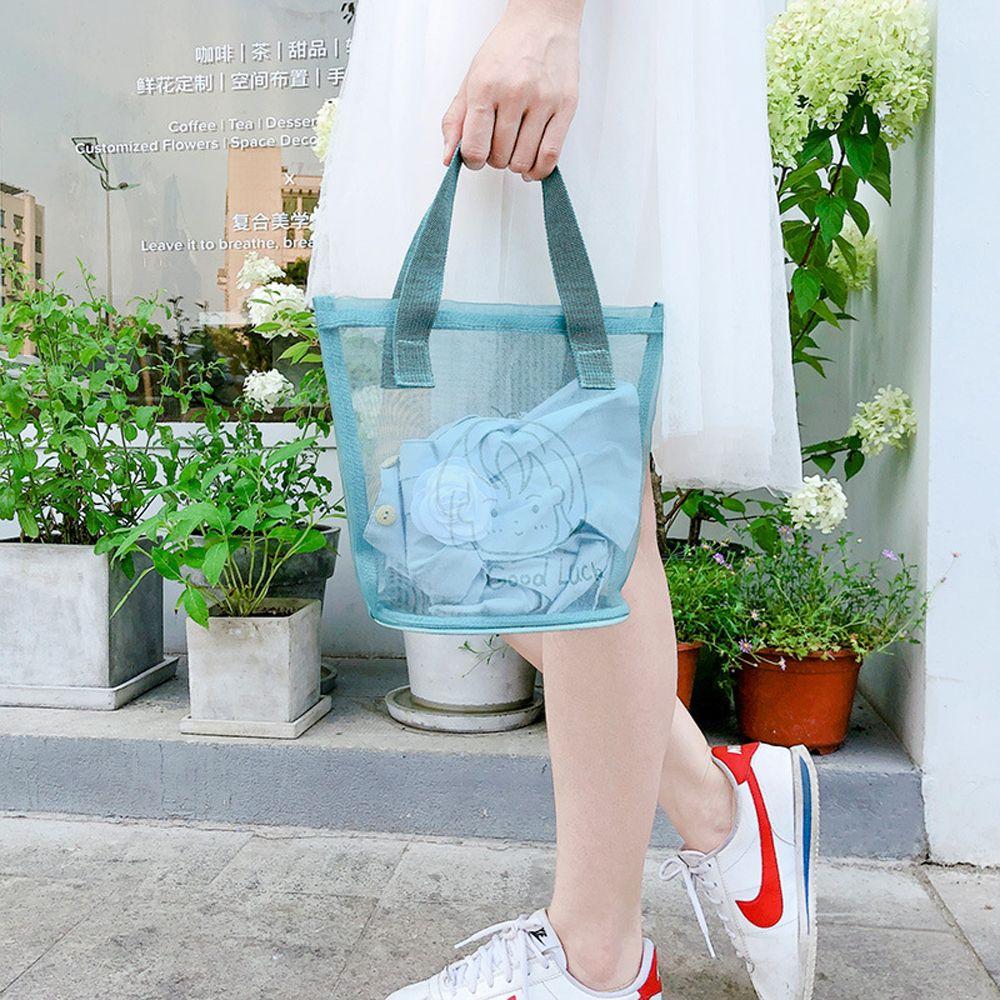 Simple Transparent Large Nylon Mesh Foldable Korean Style Bag Women Handbag Storage Bag Makeup Bag
Simple Transparent Large Nylon Mesh Foldable Korean Style Bag Women Handbag Storage Bag Makeup Bag
