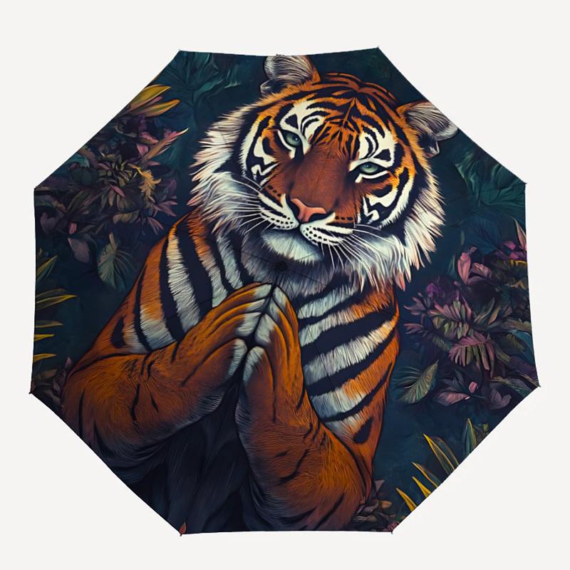 1pc Tiger Pray Pose Automatic Open/close Folding Umbrella, Compact Portable Travel Umbrella, Durable Construction yy250804128
1pc Tiger Pray Pose Automatic Open/close Folding Umbrella, Compact Portable Travel Umbrella, Durable Construction yy250804128