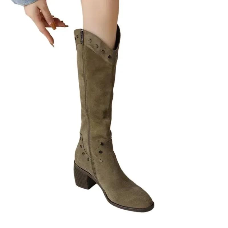 Retro v-mouth Western cowboy stacked boots woman pointy thick high heels 2024 new boots woman 35 зеленые хаки
Retro v-mouth Western cowboy stacked boots woman pointy thick high heels 2024 new boots woman 35 зеленые хаки