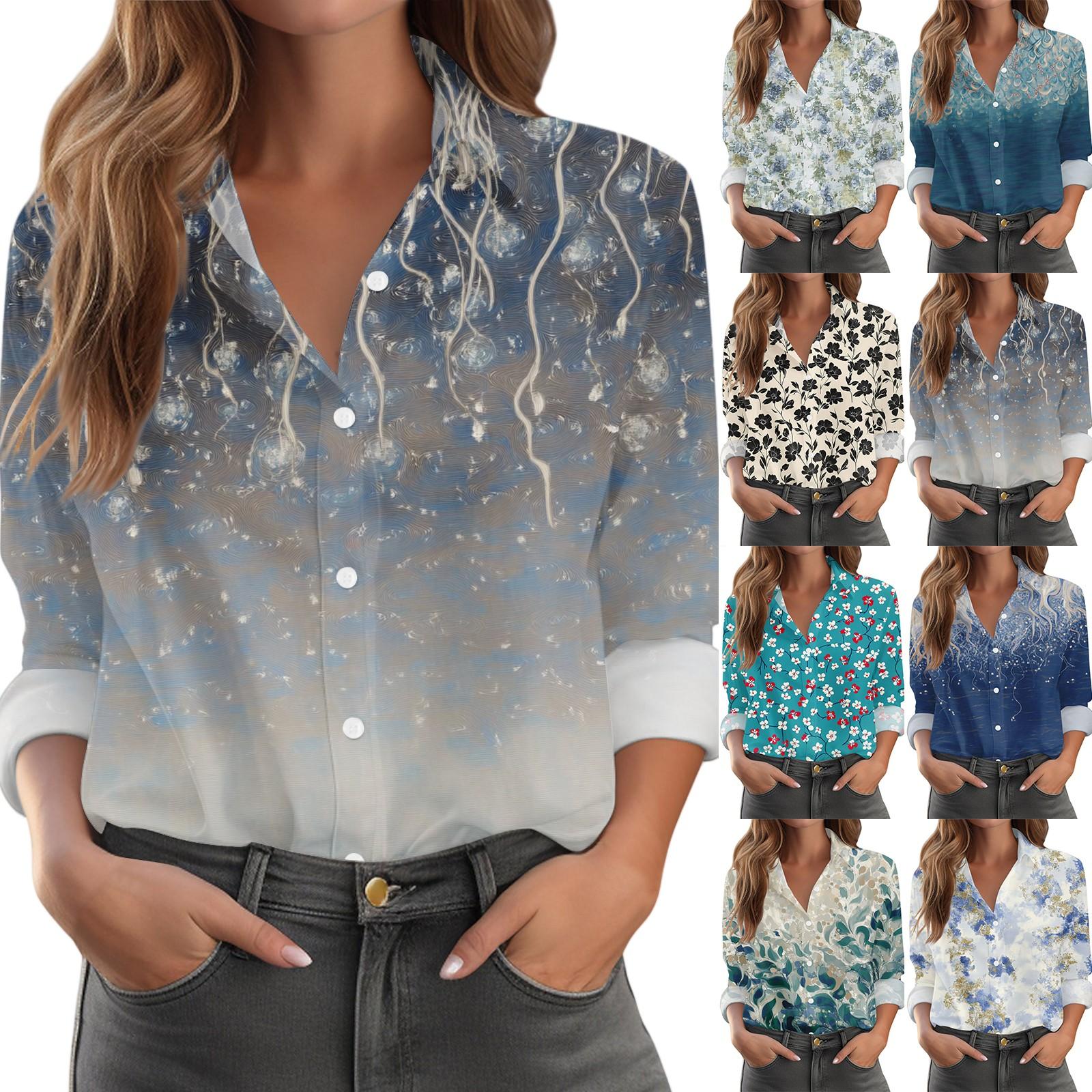 Women s Shirt With Floral Print Buttons, Long Sleeved Casual Regular Shirt Blouses Casual Plus Size Basic Tops M
Women s Shirt With Floral Print Buttons, Long Sleeved Casual Regular Shirt Blouses Casual Plus Size Basic Tops M