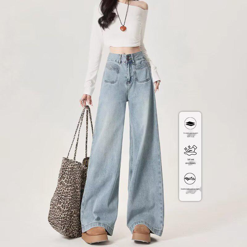 Women s Light Blue High-Waisted Wide-Leg Jeans - Spring/Autumn 2025, Slimming, Petite & Plus Sizes, Floor-Length. L: Height 155-165CM (109-120 lbs)
Women s Light Blue High-Waisted Wide-Leg Jeans - Spring/Autumn 2025, Slimming, Petite & Plus Sizes, Floor-Length. L: Height 155-165CM (109-120 lbs)