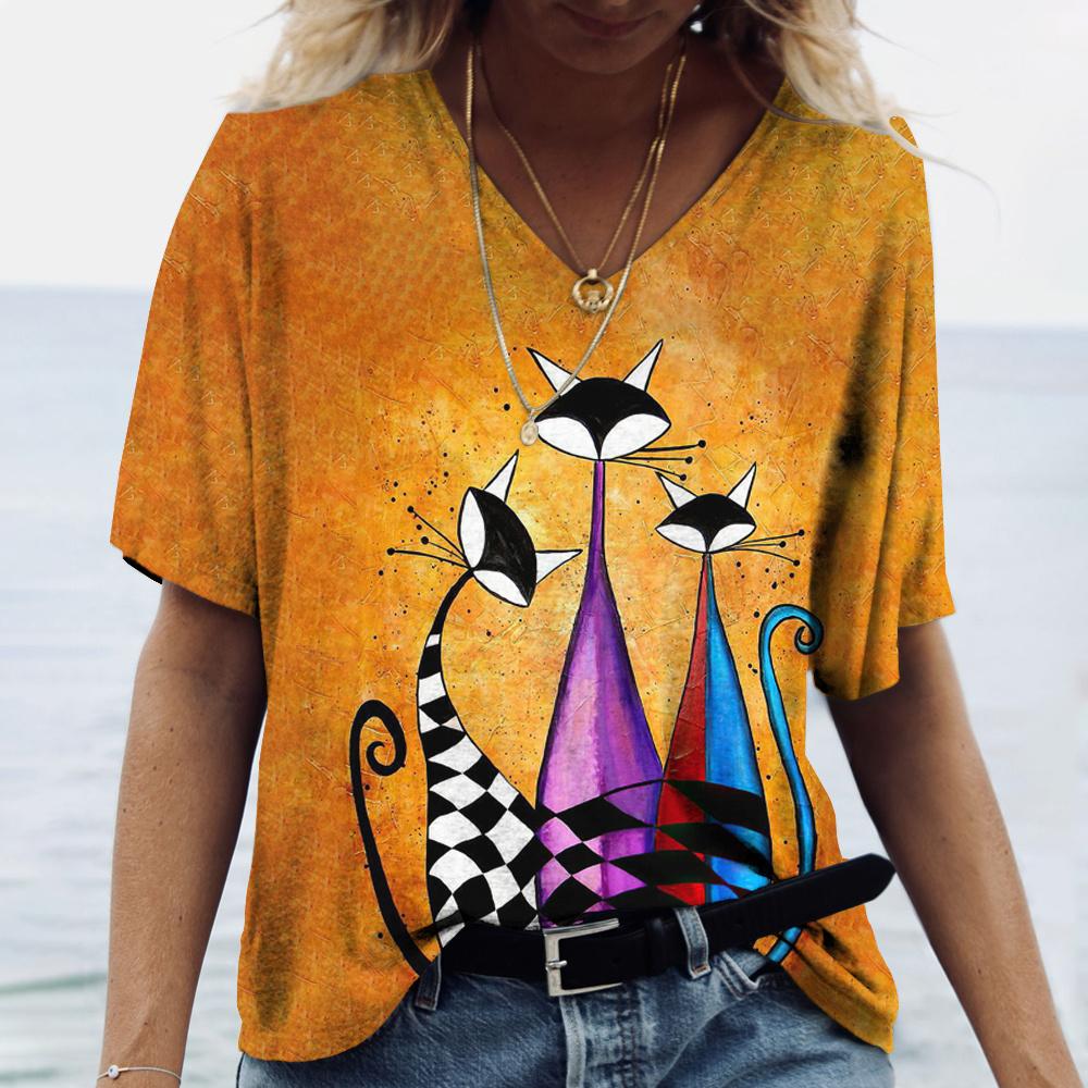 Милая летняя одежда, футболки с v-образным вырезом и короткими рукавами, футболка больших размеров, топы с 3d принтом животных, повседневная пуловерная футболка, женская одежда 4XL
Милая летняя одежда, футболки с v-образным вырезом и короткими рукавами, футболка больших размеров, топы с 3d принтом животных, повседневная пуловерная футболка, женская одежда 4XL