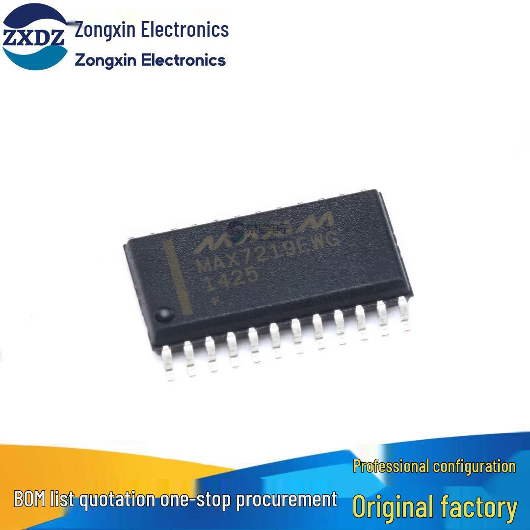 Мікросхема драйвера світлодіодів MAX7219EWG+T, 8-розрядний SPI-інтерфейс, SOIC-24
Мікросхема драйвера світлодіодів MAX7219EWG+T, 8-розрядний SPI-інтерфейс, SOIC-24