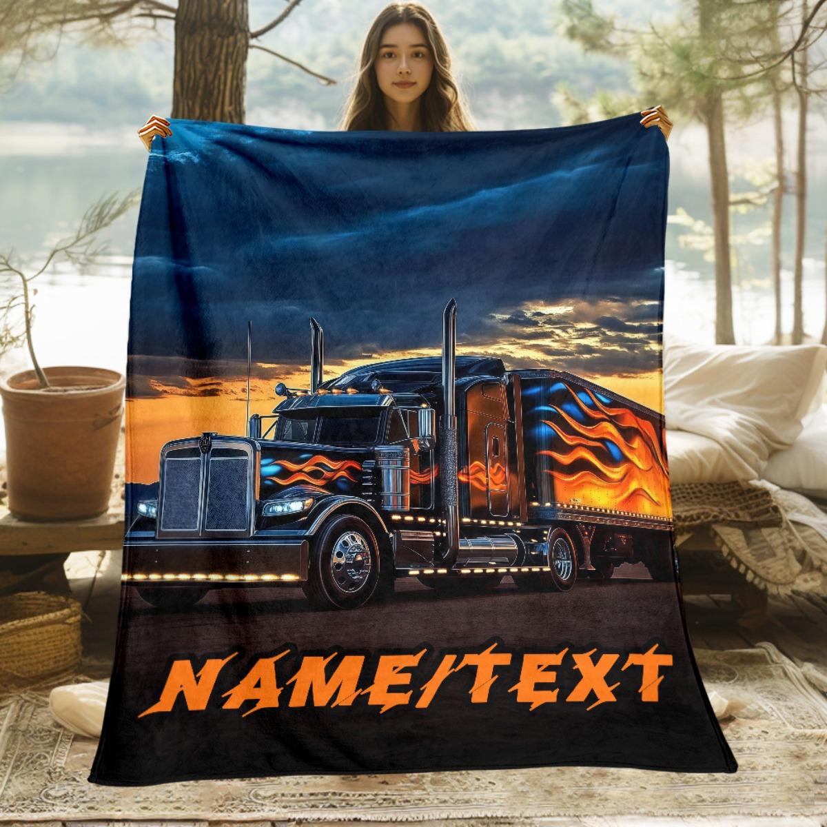Personalized Semi Truck Blanket Name Flame Art Soft Fleece Throw Trucker Gift Home Decor Road Theme 75x100cm
Personalized Semi Truck Blanket Name Flame Art Soft Fleece Throw Trucker Gift Home Decor Road Theme 75x100cm