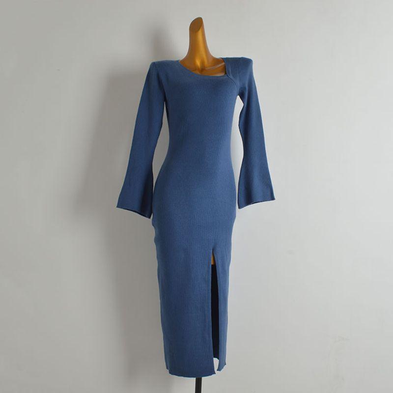 Fashion Style New Arrival Diagonal Collar Elegant Flare Sleeve Knitting Dress Women s Clothing Fall Slim Fit Hip Split Long Skirt Blue One size
Fashion Style New Arrival Diagonal Collar Elegant Flare Sleeve Knitting Dress Women s Clothing Fall Slim Fit Hip Split Long Skirt Blue One size