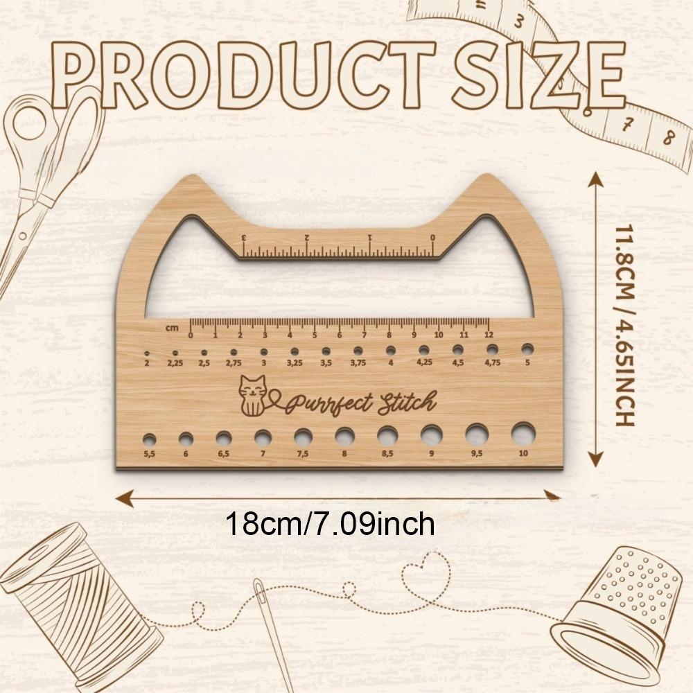 Wooden Knitting Gauge Ruler Multipurpose Yarn Measuring Tools Knitting A
Wooden Knitting Gauge Ruler Multipurpose Yarn Measuring Tools Knitting A