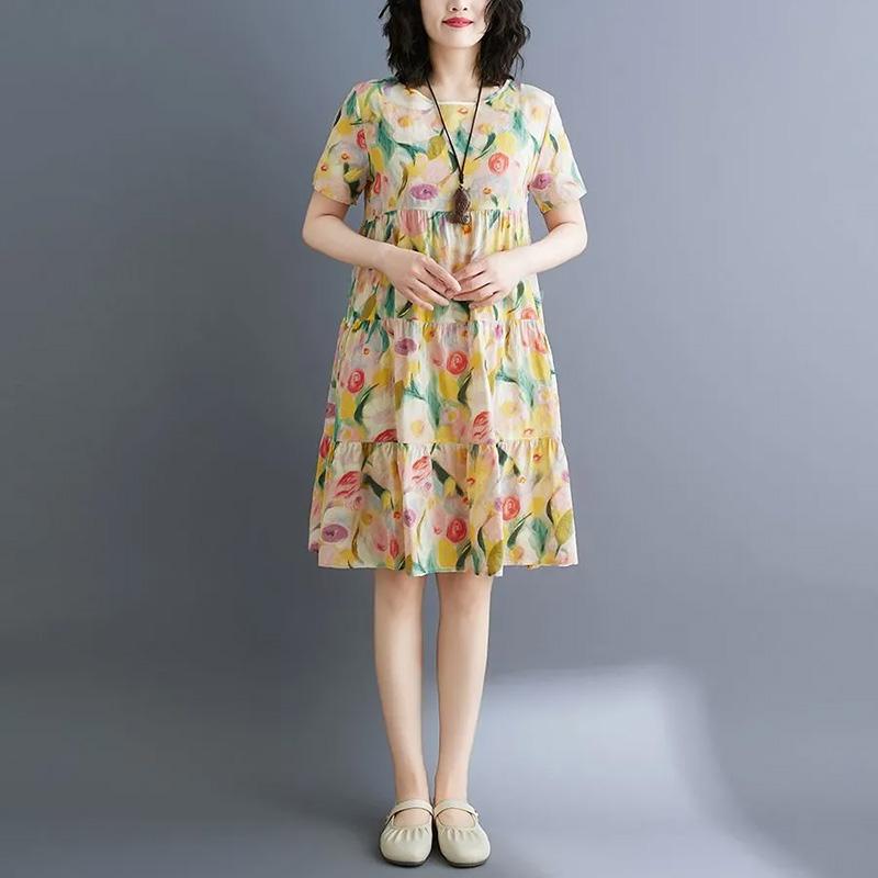 Хлопковое платье женское летнее с принтом большого размера мягкое с баской повседневные платья XXXXL
Хлопковое платье женское летнее с принтом большого размера мягкое с баской повседневные платья XXXXL