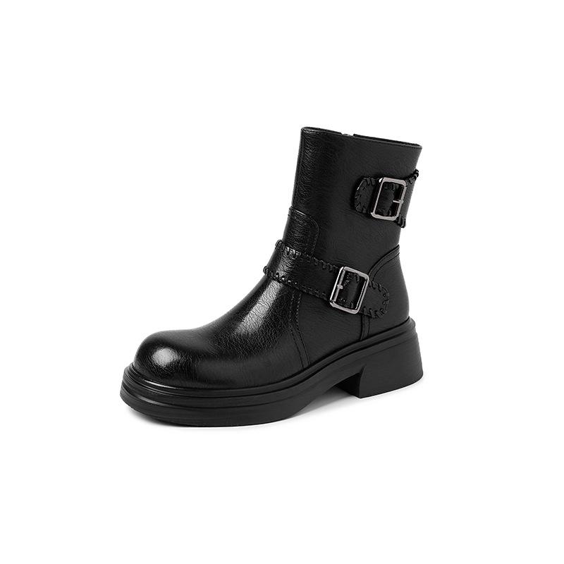 British style fashion fried street small short boots 2025 autumn and winter new round head thick sole thick heel belt buckle locomotive boots women 40 чорний
British style fashion fried street small short boots 2025 autumn and winter new round head thick sole thick heel belt buckle locomotive boots women 40 чорний