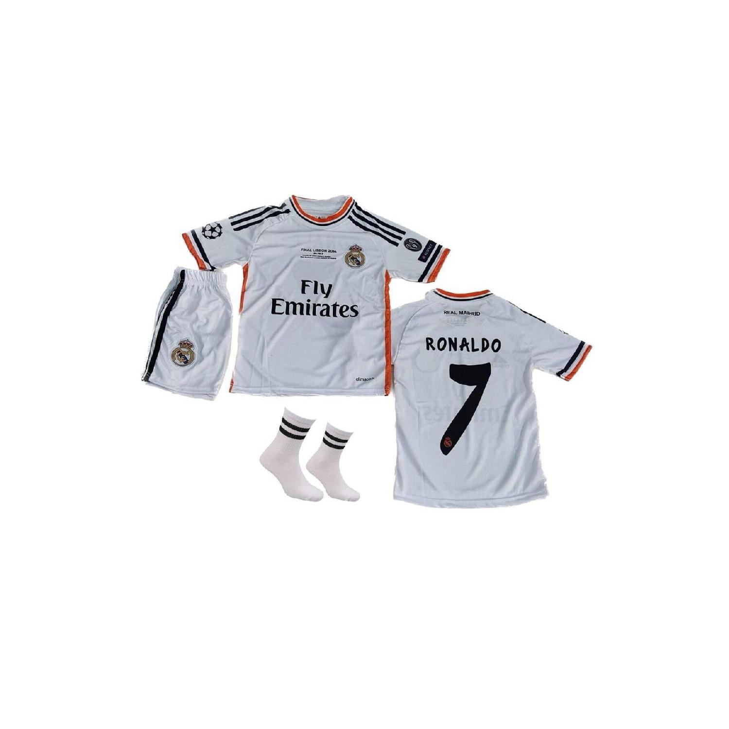 Комплект из 4 предметов Ronaldo White Lisbon 2014 Real-Madrid, детский футбольный трикотаж, браслет и носки 373537ys
Комплект из 4 предметов Ronaldo White Lisbon 2014 Real-Madrid, детский футбольный трикотаж, браслет и носки 373537ys