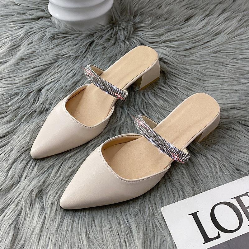 French one-word diamond thick heel bag head cool slippers spring and summer new fairy wind pointed head empty Mary Jane single shoes sandals 35
French one-word diamond thick heel bag head cool slippers spring and summer new fairy wind pointed head empty Mary Jane single shoes sandals 35