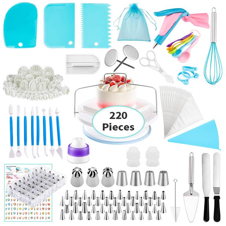 220 Pieces Plastic Baking Cake Accessories Tools Set Cake Buttercream Basics Decoration Nozzle Turntable Spatula
220 Pieces Plastic Baking Cake Accessories Tools Set Cake Buttercream Basics Decoration Nozzle Turntable Spatula