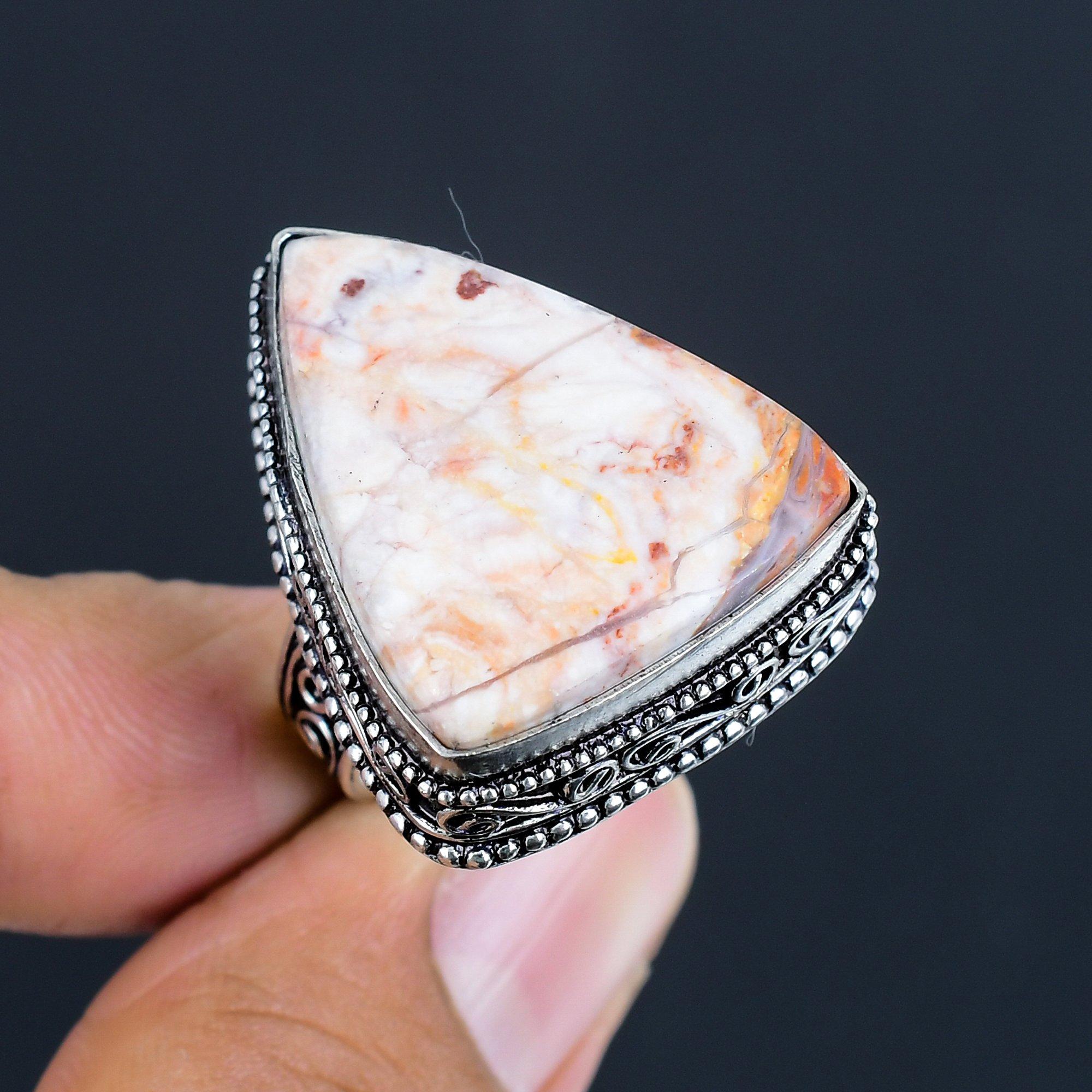 Винтажное ювелирное кольцо из серебра 925 пробы с драгоценным камнем Rossita Jasper, размер 7,5 розовый
Винтажное ювелирное кольцо из серебра 925 пробы с драгоценным камнем Rossita Jasper, размер 7,5 розовый