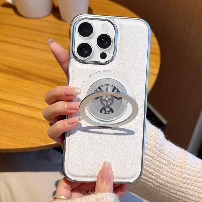 For iPhone 16 Pro Max Magnetic Case Rotating Kickstand Gear Stress Relief Leather Phone Back Cover Grey
For iPhone 16 Pro Max Magnetic Case Rotating Kickstand Gear Stress Relief Leather Phone Back Cover Grey