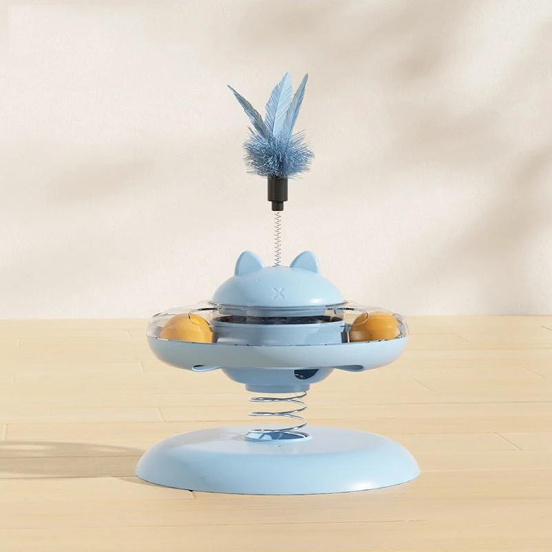 Interactive Cat Toy Track Ball Turntable with Feather Stick Food Leaking Puzzle Toy for Indoor Cats синій
Interactive Cat Toy Track Ball Turntable with Feather Stick Food Leaking Puzzle Toy for Indoor Cats синій