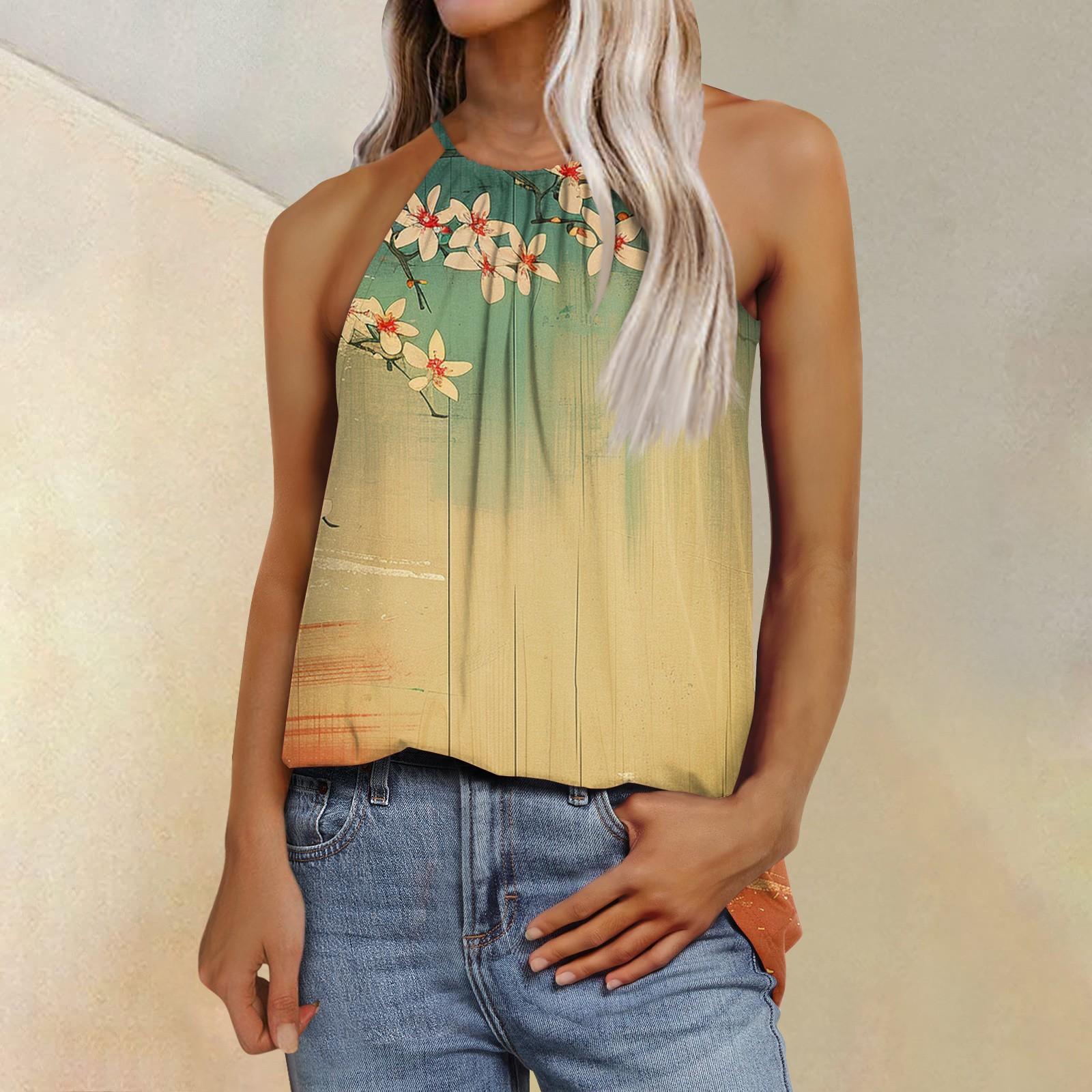 Женская модная повседневная футболка с регулируемыми бретелями без рукавов и принтом, топ XL жёлтый
Женская модная повседневная футболка с регулируемыми бретелями без рукавов и принтом, топ XL жёлтый