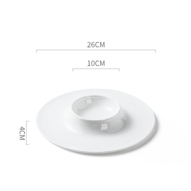 Керамическая обеденная тарелка для ресторана, чисто белая десертная тарелка, толстая суповая тарелка, тарелки для пасты, тарелки для закусок, бытовая круглая посуда